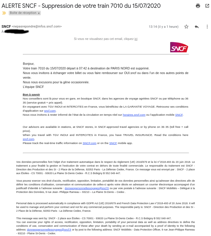 LunyCalvin's tweet photo. @SNCF Voici le mail reçu aujourd'hui (un peu différent du premier mail d'annulation reçu la semaine dernière) https://t.co/FQj3K4dTf9