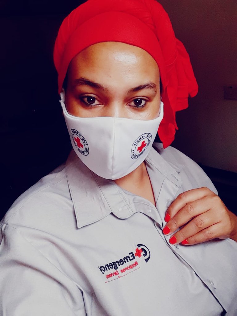 GambiaRedCross's tweet photo. Meet Ms @AlviBra ! She’s our #MondayMotivation 

Alvina is in charge of Ops at @gplus_gambia &amp; GRCS #Covid19 front line team where she ensures the physical and psychological well being of her team and adherence to Covid Repsonse as per @WHO and @ifrc  guidelines. https://t.co/GFOr47dSAR