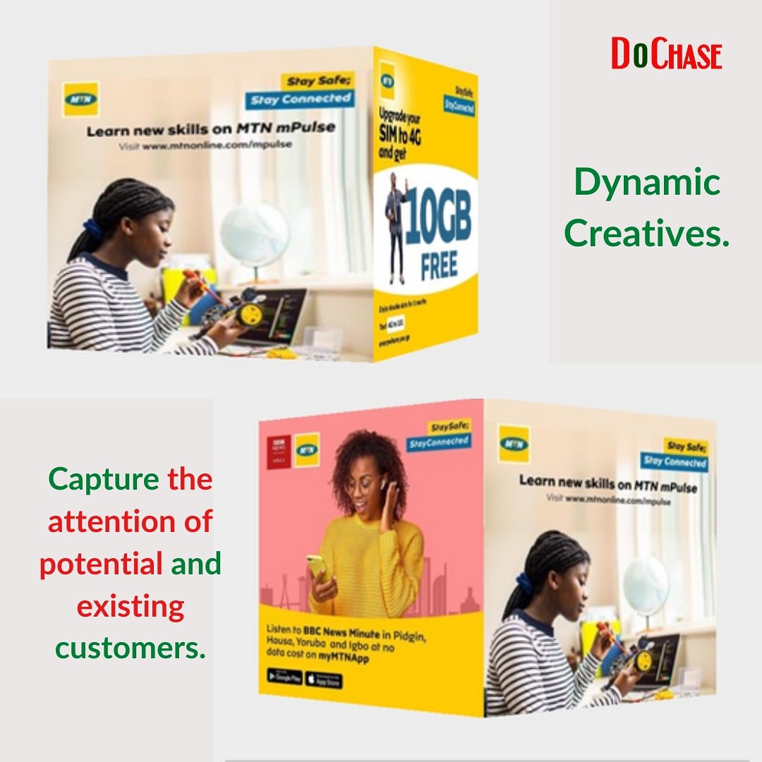 hello_dochase's tweet photo. These help your brand create personalized creative variations for each target audience viewing your ad, with a performance that scales.
Want the same for your brand? Please send a DM or an email to osas.okundaye@dochase.com
#dynamiccreatives #richmedia #DochaseAdvertising https://t.co/qqxeizapEE
