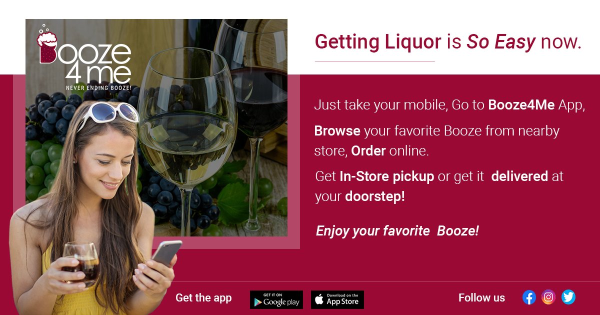 BoozeForMe's tweet photo. Getting #Liquor is So Easy now. Just take your mobile, Go to #Booze4Me App.

Download the App: https://t.co/BNd8XrN4z7

#onlineliquordeliver #onlineliquor #booze #liquorbooking #winelovers #foodandwine #Boozeforme #wines #beers #liquorstores #wines #beers https://t.co/UU6rCUqyWe