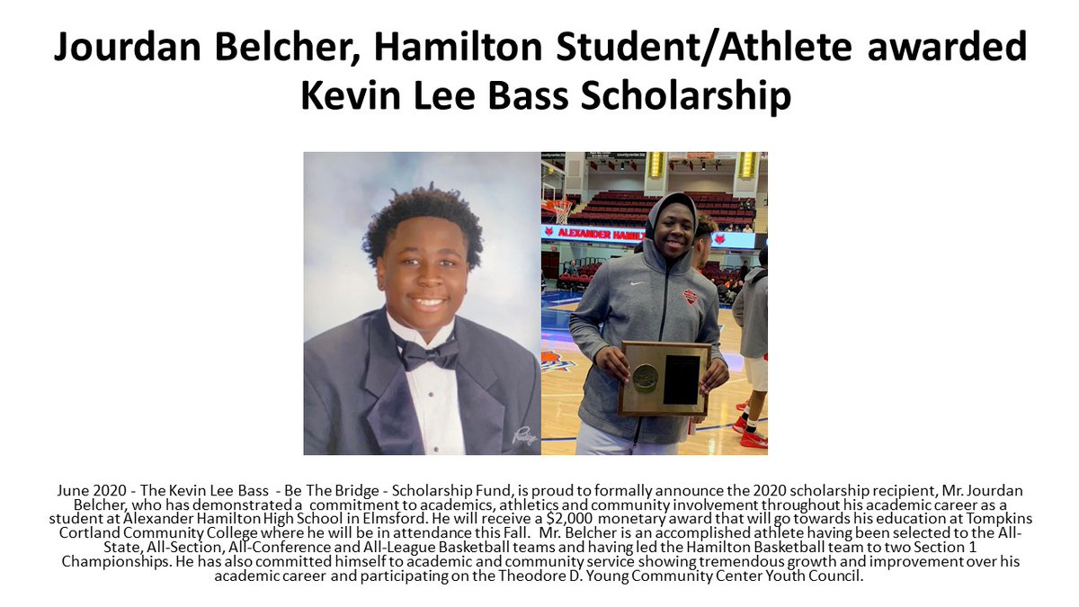 Hamilton Athletics (@redraiderad) on Twitter photo Congratulations to Jourdan Belcher, the 2020 Kevin Lee Bass Student-Athlete Scholarship Recipient! Jourdan has a bright future ahead of him on & off the court! Special thanks to Mr. Wayne Bass for his unwavering commitment to our student-athletes & community! <a href="/hamiltonhs/">AlexanderHamiltonHS</a> <a href="/eufsd/">Elmsford UFSD</a> Congratulations to Jourdan Belcher, the 2020 Kevin Lee Bass Student-Athlete Scholarship Recipient! Jourdan has a bright future ahead of him on & off the court! Special thanks to Mr. Wayne Bass for his unwavering commitment to our student-athletes & community! <a href="/hamiltonhs/">AlexanderHamiltonHS</a> <a href="/eufsd/">Elmsford UFSD</a>