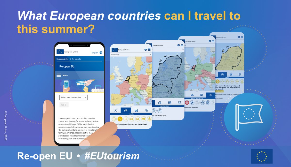 Eager to reunite with friends and family abroad? Or to plan your summer holidays?

Find out real-time essential travel information on our Re-open EU website available in 24 languages reopen.europa.eu so you start exploring Europe safely again! #EUtourism