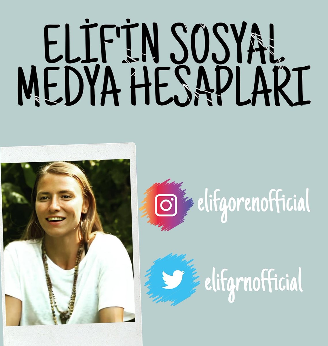 Elif Gören Resmi Twitter Hesabı ⬇️

<a href="/ElifGrnOfficial/">Elif Gören</a> 

Takip edelim lütfen #EGFC ❤

#ElifGören #survivor2020