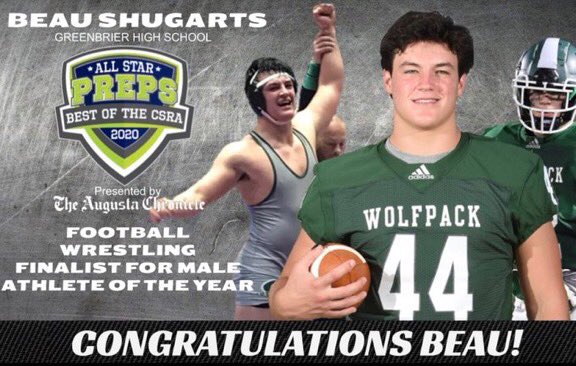 beaushugarts_'s tweet photo. Blessed to be 1 of 3 Athletes to be a Finalist for the CSRA Male Athlete of the Year.
@RecruitGeorgia @LemmingReport @Mansell247 @ChadSimmons_ 
#CSRAPreps #UHStrong #HighSchoolSportsAwards #DontStopNow https://t.co/fCPmtkXklr