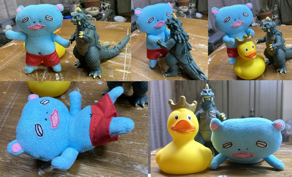 yagitamiko's tweet image. P子がワイヤーを利用して、いろんなポーズができるほげちゃんを作ってくれました。#こやぎぬい部 ＃P子 #ほげちゃん