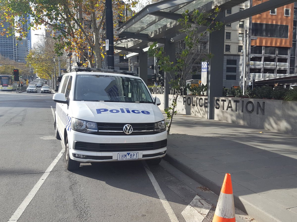 . @VictoriaPolice I don't go past all that often, but it seems like half the time I do you've got a vehicle parked in the no stopping zone (sign on pole behind vehicle), which is also a bike lane.Please obey the laws that you're meant to enforce.