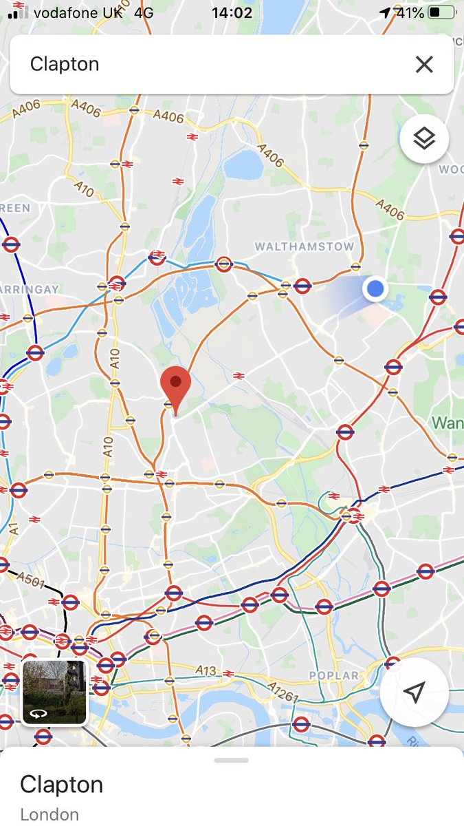 It runs for about 3 miles like that, between the red and blue dots on the map... I gave up when the signs started saying ‘Chingford’ because I live in south London and have to get back...