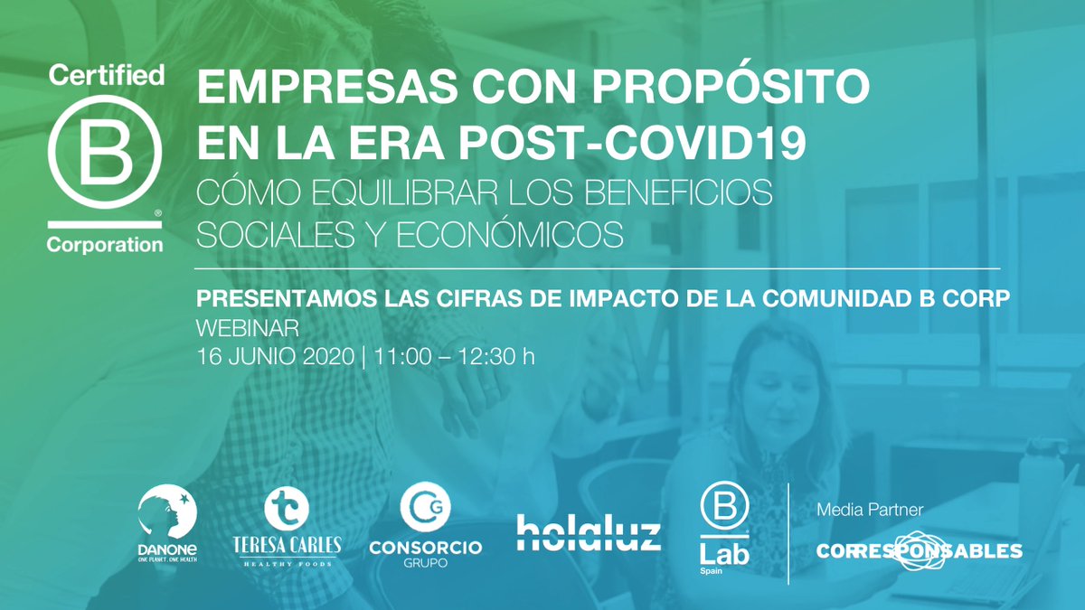 Teresa Carles Healthy Foods (@teresacarleshf) on Twitter photo No te pierdas mañana el webinar impartido por <a href="/BCorpSpain/">B Corp Spain</a>, en el que participará nuestro CEO, <a href="/jordibarri/">Jordi Barri</a>, explicando cómo es factible equilibrar los beneficios sociales con los económicos en esta nueva era. Regístrate: bit.ly/37xZVfp No te pierdas mañana el webinar impartido por <a href="/BCorpSpain/">B Corp Spain</a>, en el que participará nuestro CEO, <a href="/jordibarri/">Jordi Barri</a>, explicando cómo es factible equilibrar los beneficios sociales con los económicos en esta nueva era. Regístrate: bit.ly/37xZVfp
