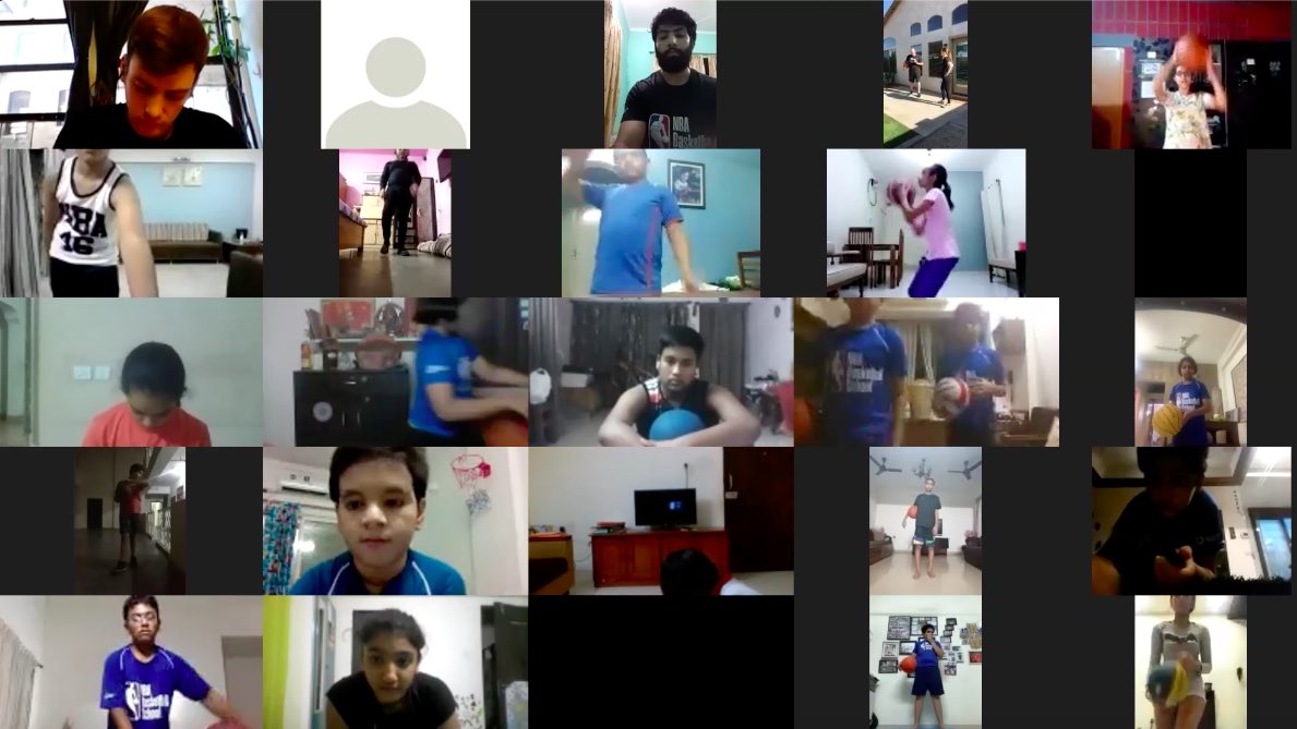 scottwflemming's tweet photo. Family project on Friday morning. We conducted a Zoom Clinic for 100 NBA School kids in India. Tory and Bryn helped me demonstrate and Chawn was behind the camera. #fundamentals #shooting #jabstep #onballdefense #ballhanding #squareV #Q&amp;A #participation #longdistancelearning https://t.co/dKeobe1r0o