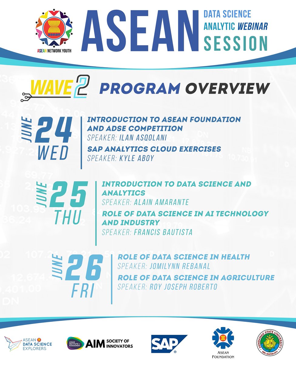 aseannetyouth's tweet image. FREE OPPORTUNITY!!
#aseannetworkyouth #datascienceanalytics #aseanfoundation #adse #asean #sdgs #datascience #asean #youth #datascieneandanalytics #adse #sap #sapanalytics