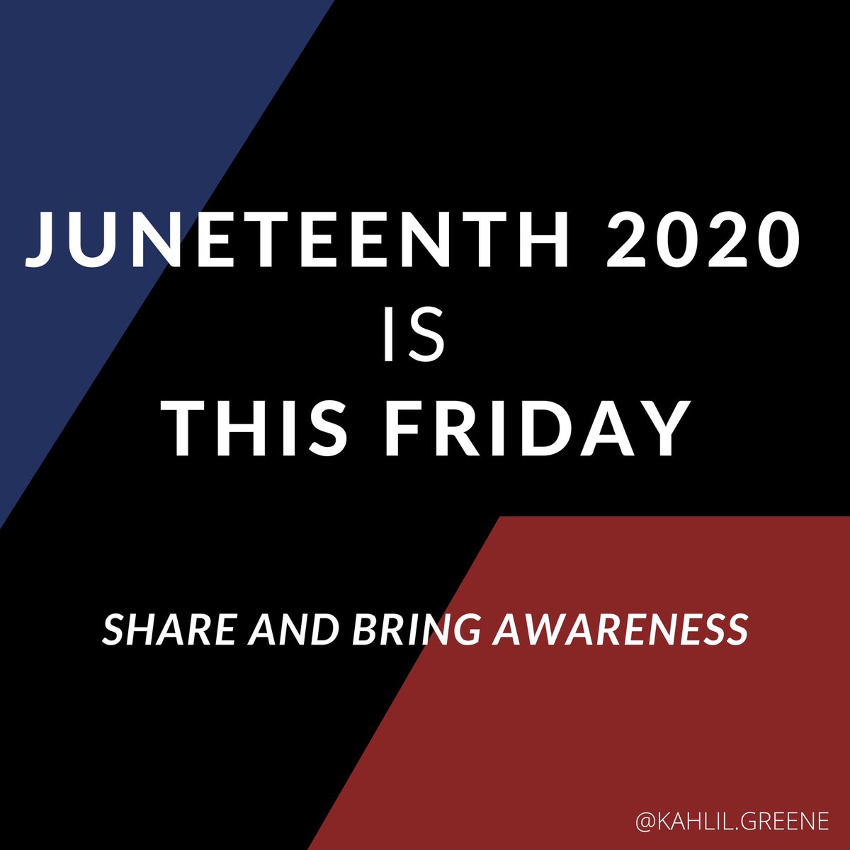 kahlil_greene's tweet photo. Juneteenth 2020 (the Black Independence Day) is this Friday, here’s what you need to know! https://t.co/pWvZmXKjo9