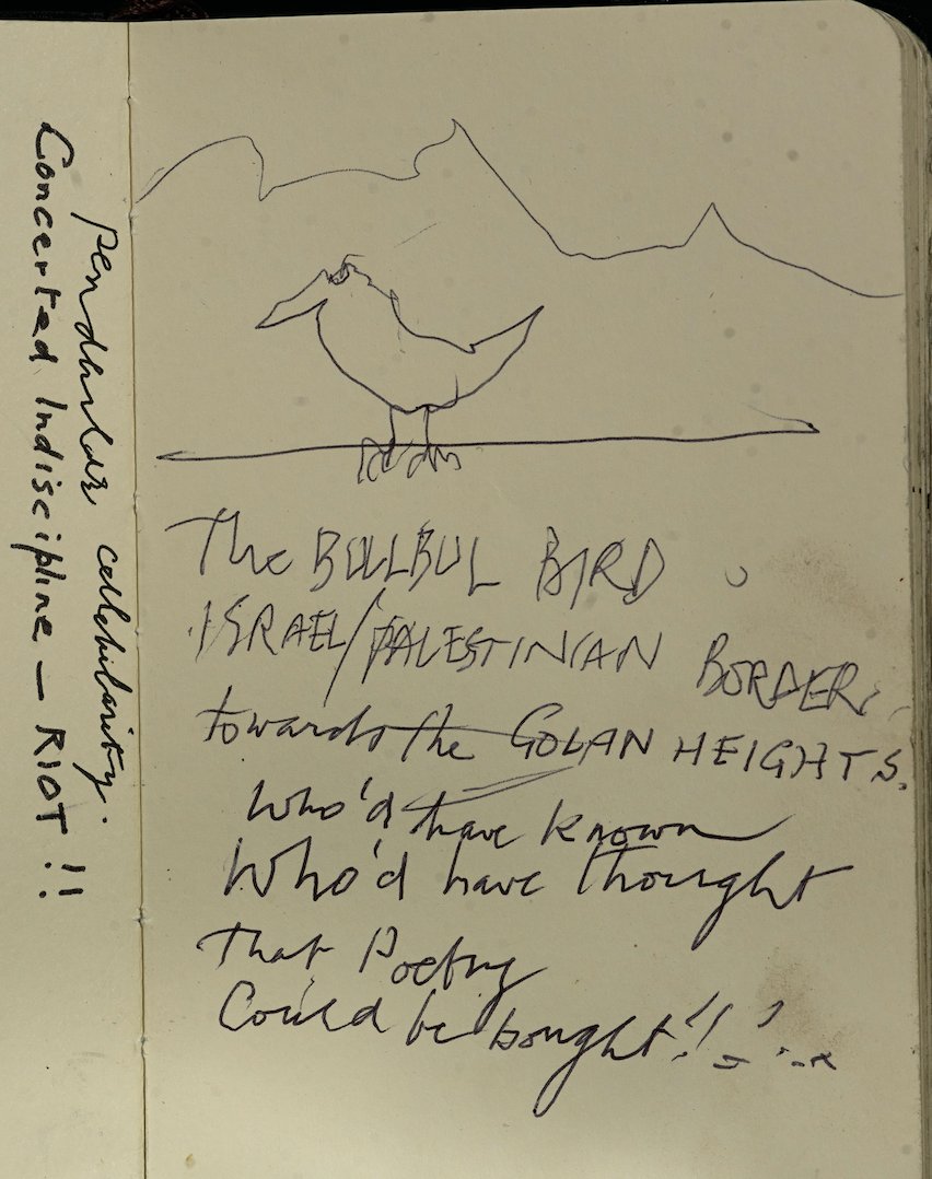 gonzovation's tweet image. Flicking through old notebooks, found this one. Did it become an "artwork" or did it stay this simple sketch? @cerilevy @SteadmanArt #cannotremember #jogmymemory