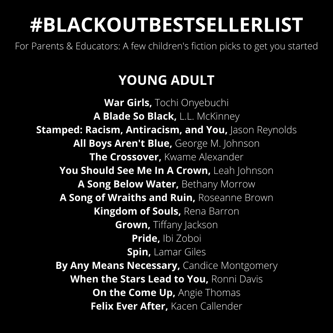 MsMagiera's tweet photo. For my fellow edufriends and parents, here are a few recommendations of #kidlit books by Black authors to support #BlackoutBestsellerList started by @AmistadBooks. https://t.co/SNiOOGGWtv