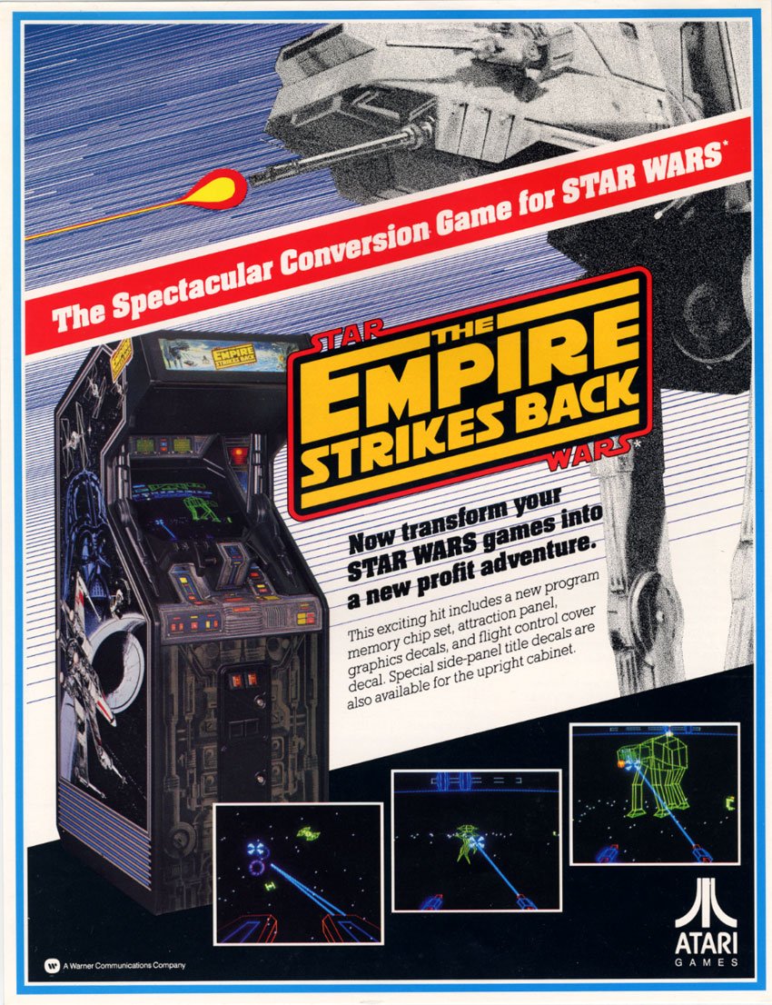 1985Star Wars: The Empire Strikes Back: The Arcade game by Atari.Back to Hoth.