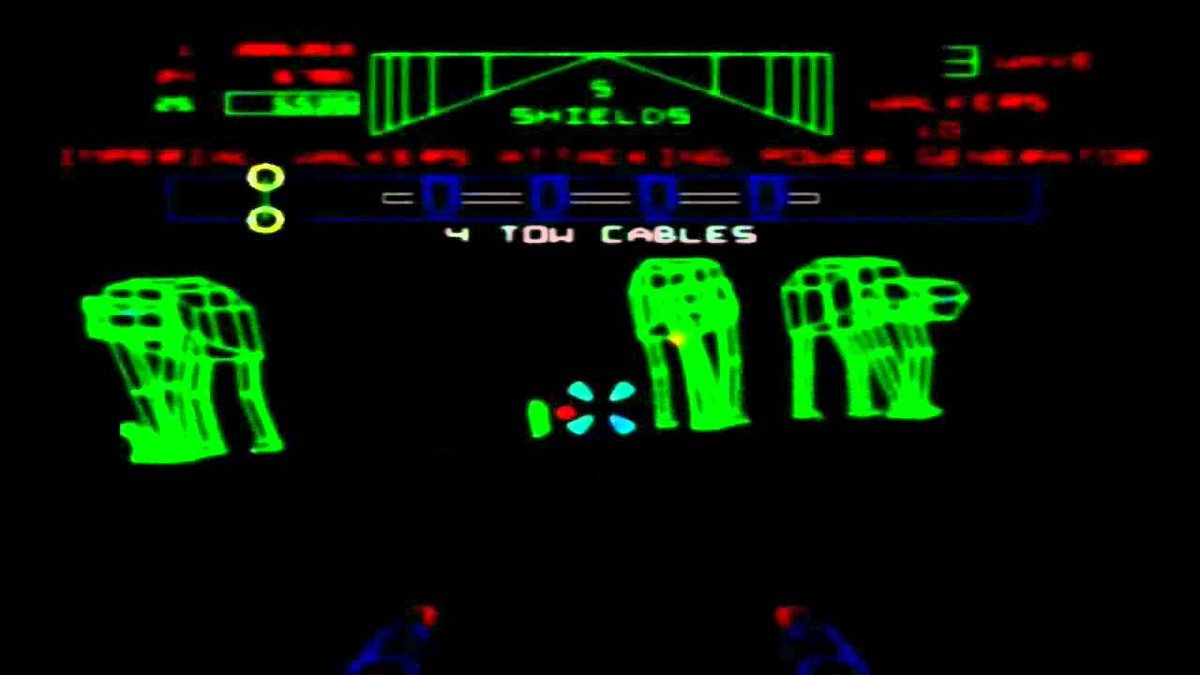 1985Star Wars: The Empire Strikes Back: The Arcade game by Atari.Back to Hoth.