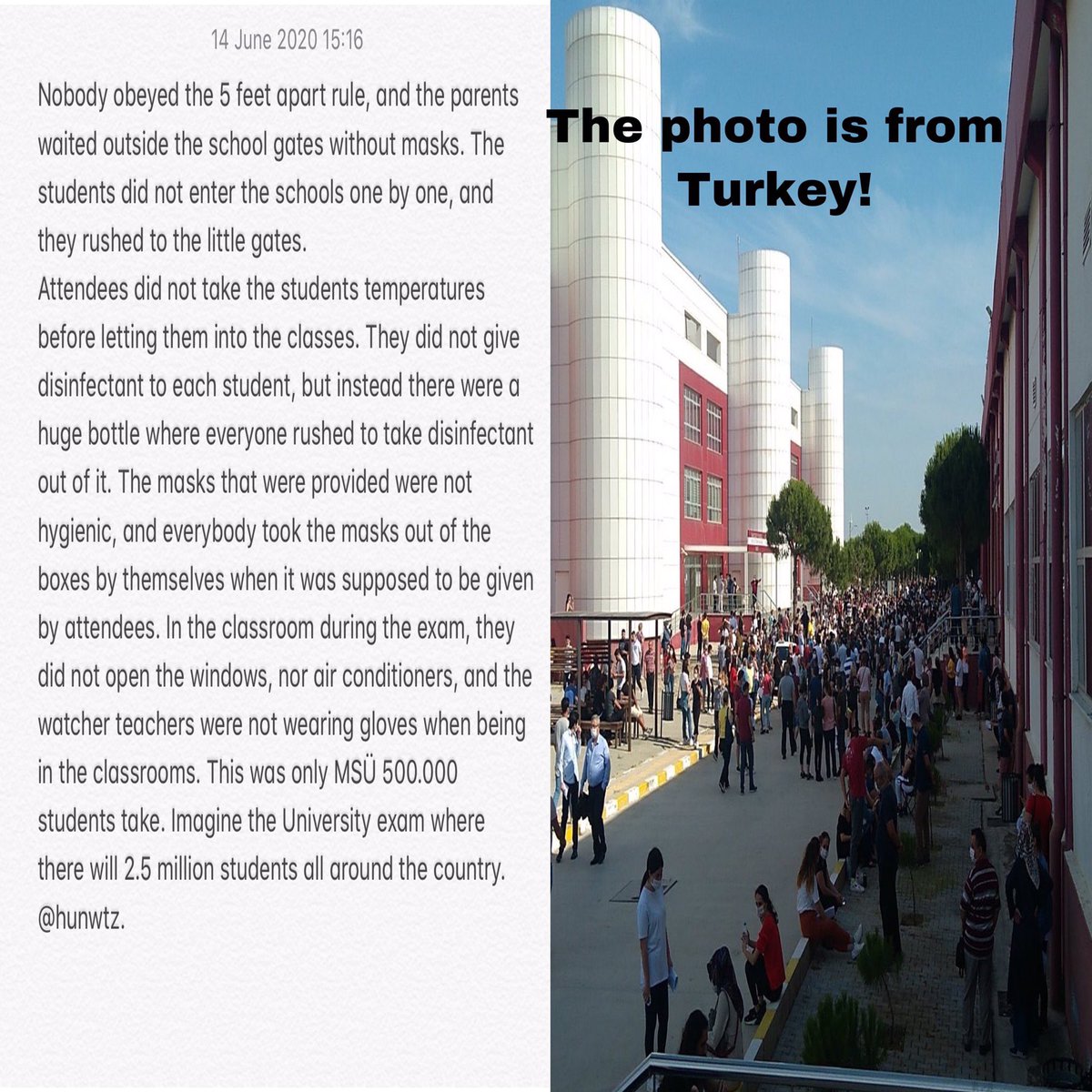imfightsong's tweet photo. We tried so hard more than 40 days for to be heared by the government. But they didn’t care us. An exam was held yesterday. After the exam we learned that some students have covid-19. The exams during the pandemic must be postponed! #TurkishStudentLivesMatter https://t.co/nrI2V6cVk6