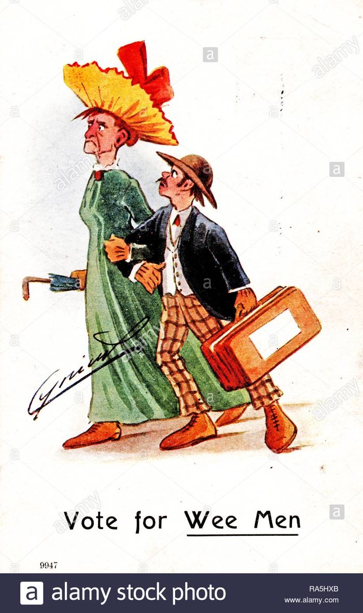 Anti-women's suffrage propaganda focuses on both suffragettes and a hypothetical world where women have the vote. In both of these, women are consistently depicted as masculine, or as men. Take a look at these. Note the explicit reference to the 'masculine woman'. 5/