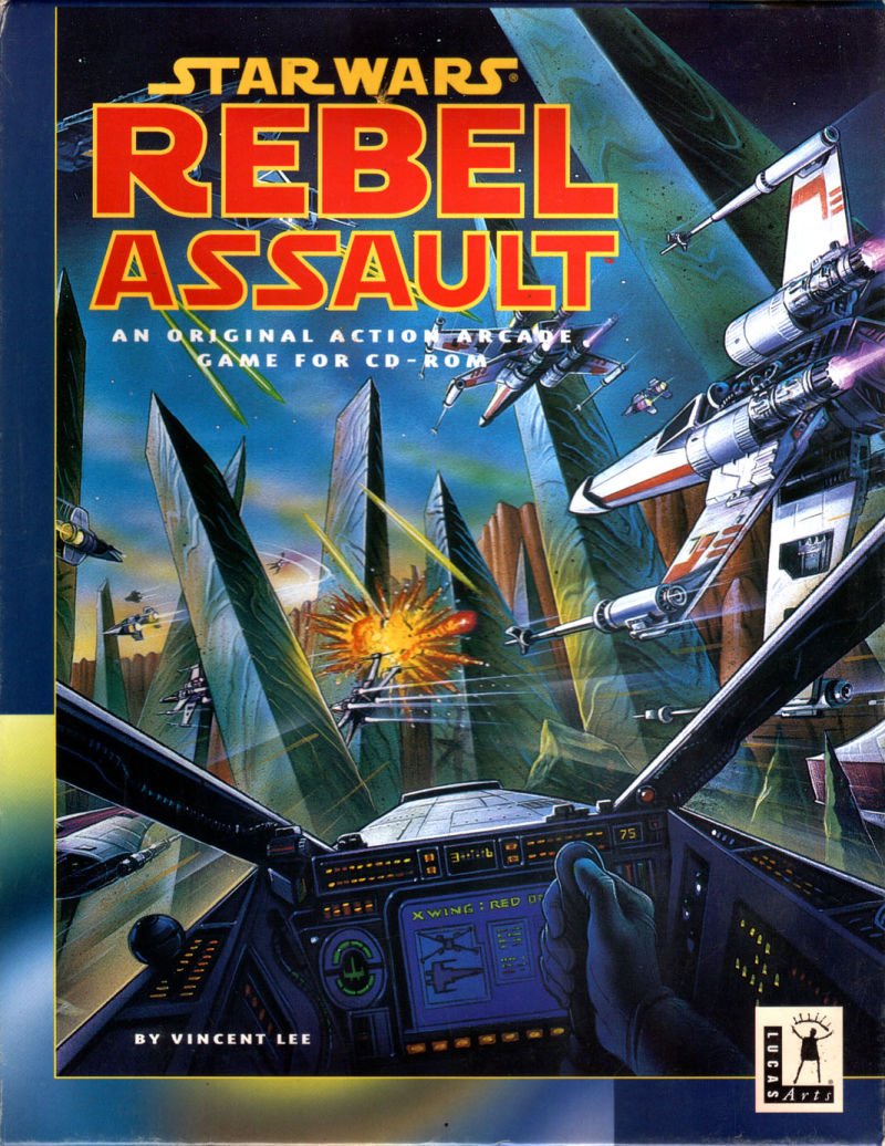 1993Star Wars: Rebel Assault (LucasArts) helped launch the CD-Rom drive. Really. Because it was magnificent at the time. But it was a rail shooter.