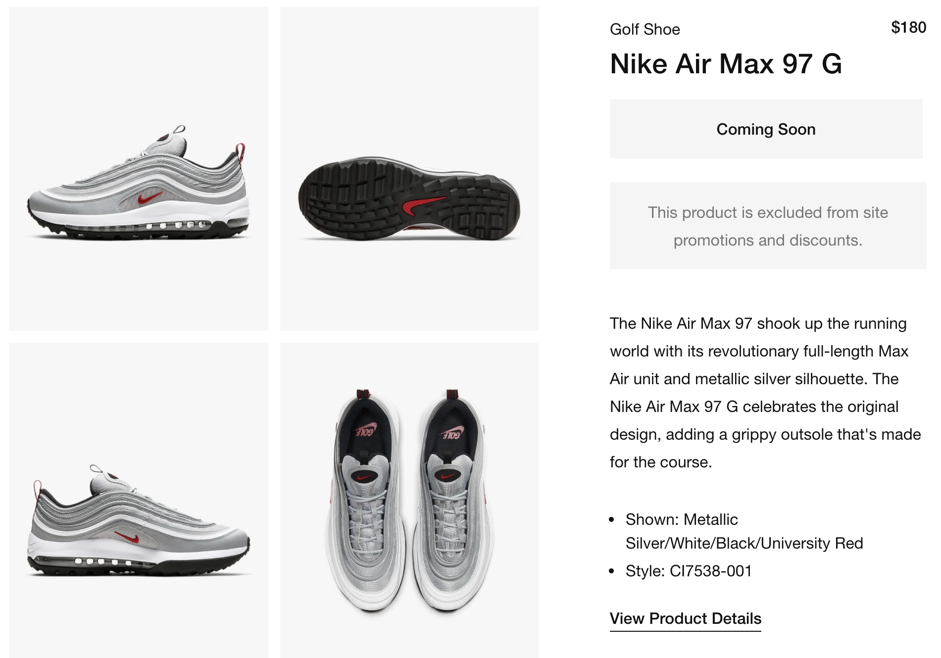 Golf shoes - air max cheap 97 g - silver bullet 2020