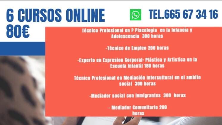Abierto Plazo de Inscripción Pack 6 Cursos Online 80€ - con prácticas en Empresas de tu localidad - 20 Plazas 
Más Información e Inscripciones whatsapp 665 67 34 16
empleatetalavera.es