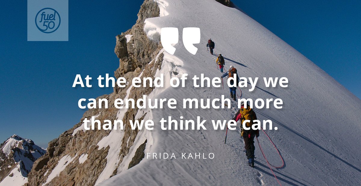 'At the end of the day we can endure much more than we think we can.' ⛰👏 -- Frida Kahlo
#Motivation #HR #Fuel50 #Endure #BusinessSurvival #Resilience #Strength #FridaKahlo
