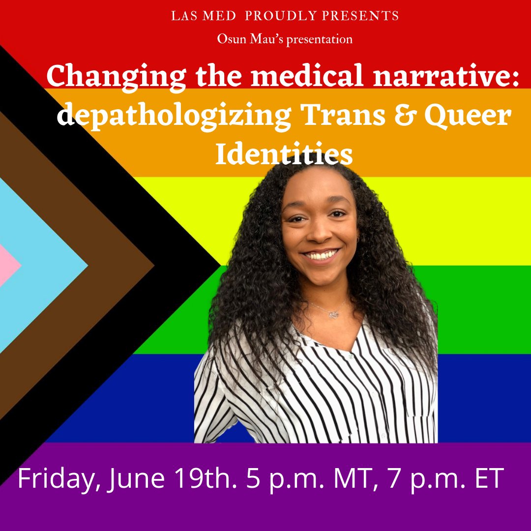 Seats have been released! You can now sign up for: "Changing the Medical Narrative: Depathologizing Trans and Queer Identities"  6//19 at 5 MT/ 7ET— <a href="/FiresideatFive/">firesideatfive</a> bit.ly/3d6kDUC #MedEd #QueerMed #Pride