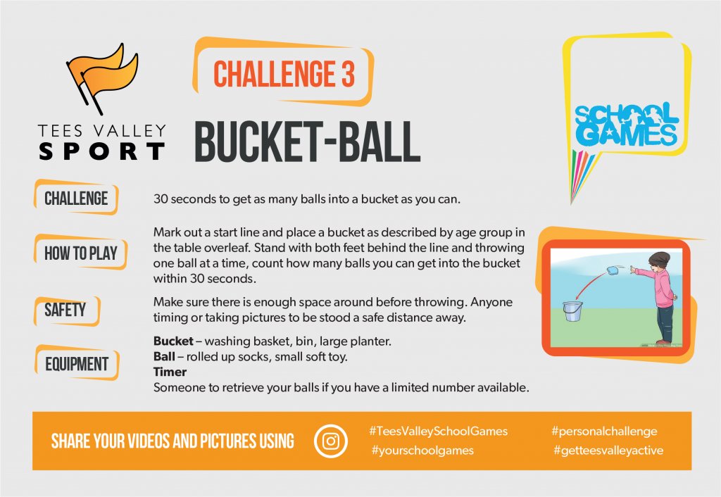 TeesValleySport's tweet photo. Well what a great start to the virtual school games today now on to tomorrow’s challenges!

These are the bucket ball and target battle. Here are the challenge cards so get ready to take up the challenge👇🏻 https://t.co/sHjJ5T4c7a
