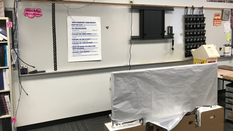 RockwallISDTech's tweet photo. J.W. Williams Middle School getting new Interactive Panels installed @WMS_Wildcats @rockwallschools https://t.co/Ylbb8DmL0x