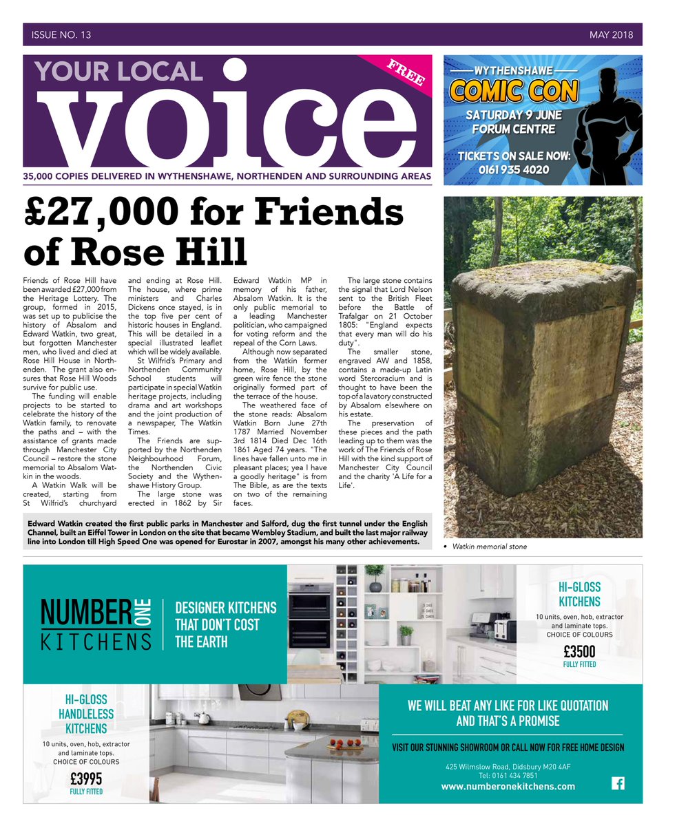 A #lookbackintime cover story 13 - the one about Friends of Rose Hill and Northenden's very own #EdwardWatkin

#Northenden <a href="/WatkinRoseHill/">Friends of Rose Hill House & Woods</a>