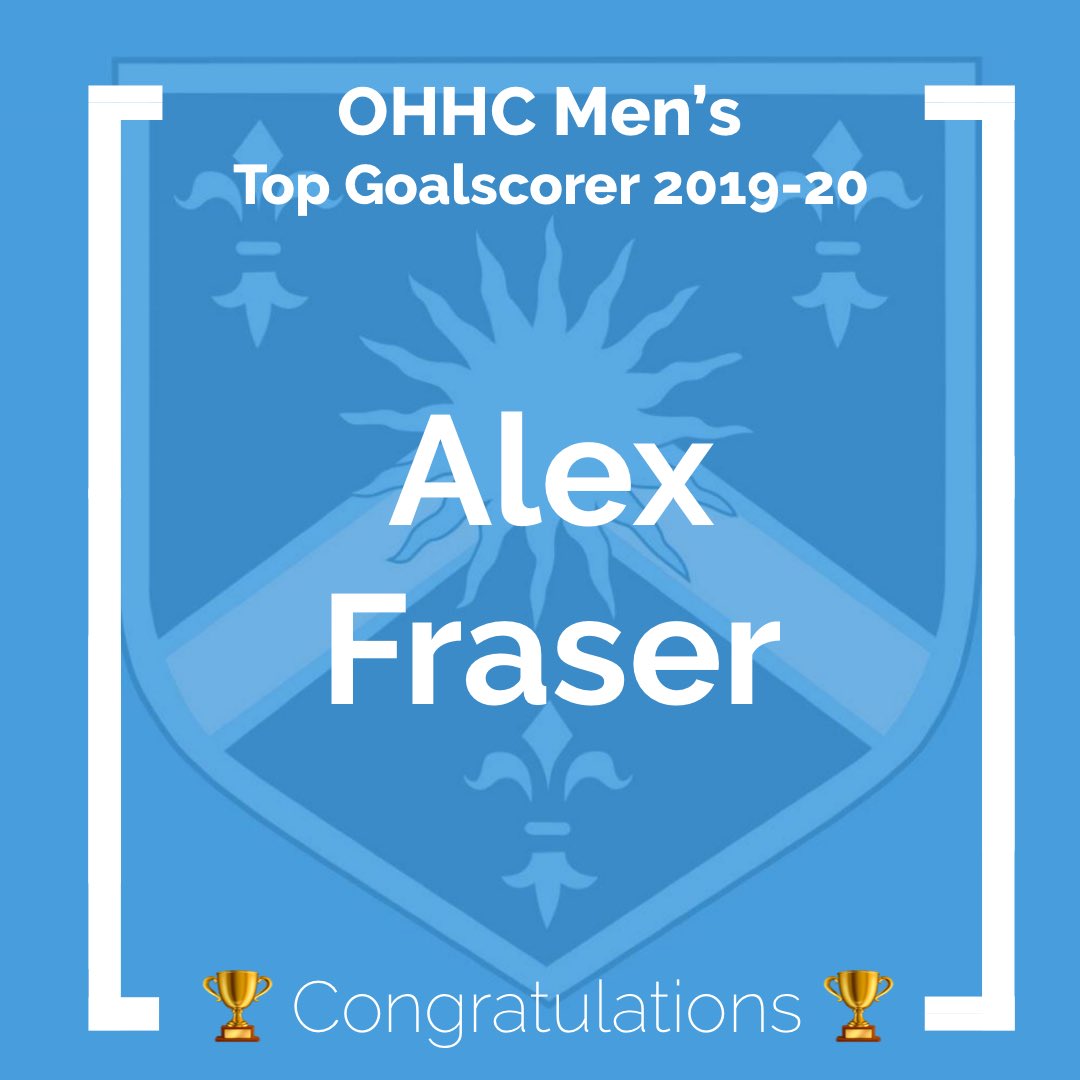 Congratulations to @Pokeralex4 who has won Men’s Top Goalscorer for the 19/20 season with 20 goals 🏆🎉 #OldHales #HockeyFamily