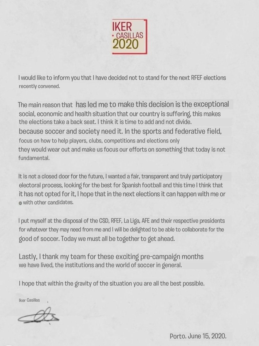 SumitUdawat's tweet photo. @IkerCasillas withdraws his candidature for RFEF presidency :/ https://t.co/KSfvk7GNnf