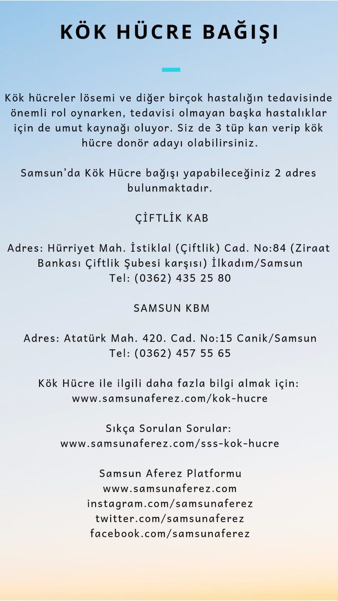 KÖK HÜCRE BAĞIŞI İÇİN: