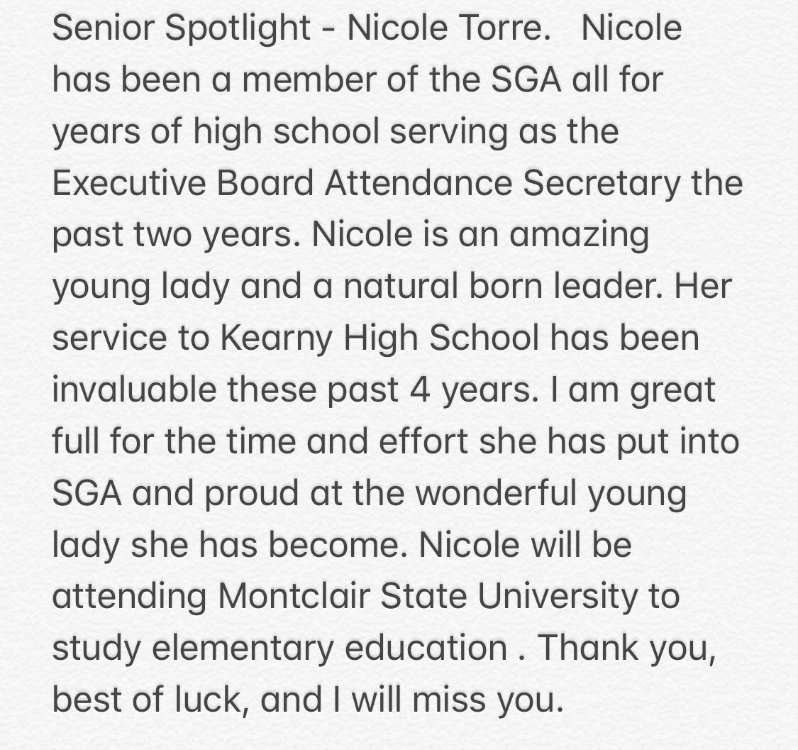 SGA_KHS's tweet photo. Senior Spotlight - Nicole Torre (2nd attempt 😂) https://t.co/9Es6SeddEZ