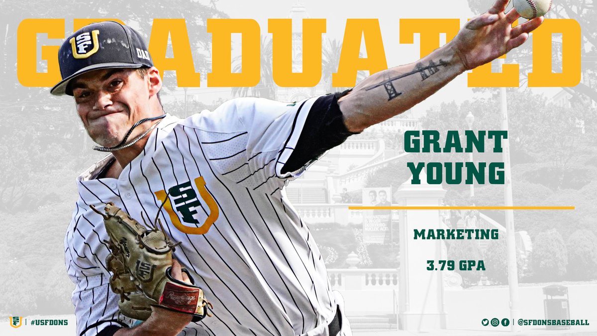 USF Dons Baseball congratulates our Class of 2020 Graduates. Today we honor Grant Young.

#USFCA | #USFDons | #Classof2020 

Thank you from Grant: instagram.com/p/CBdNsOzpbxO/