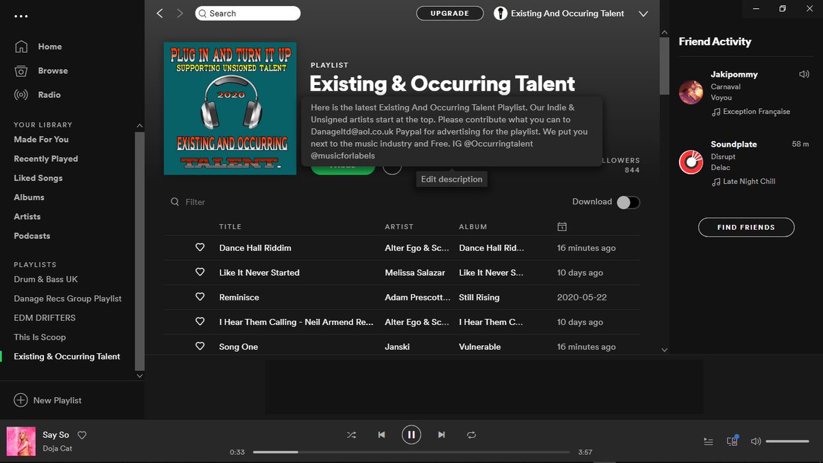Existingandoccuring (@occuringtalent) on Twitter photo Playlist live for 6/15/20
IF YOU CAN CONTRIBUTE TO ADVERTISE PLEASE SEND WHATEVER TO PAYPAL DANAGELTD@AOL.CO.UK
Thank to Dylan Philip & Angela Powis, East Coast Management for contributing.
DON'T FORGET TO RT AND LIKE THE PINNED POST HERE.
open.spotify.com/playlist/7ydaj…
#music Playlist live for 6/15/20
IF YOU CAN CONTRIBUTE TO ADVERTISE PLEASE SEND WHATEVER TO PAYPAL DANAGELTD@AOL.CO.UK
Thank to Dylan Philip & Angela Powis, East Coast Management for contributing.
DON'T FORGET TO RT AND LIKE THE PINNED POST HERE.
open.spotify.com/playlist/7ydaj…
#music