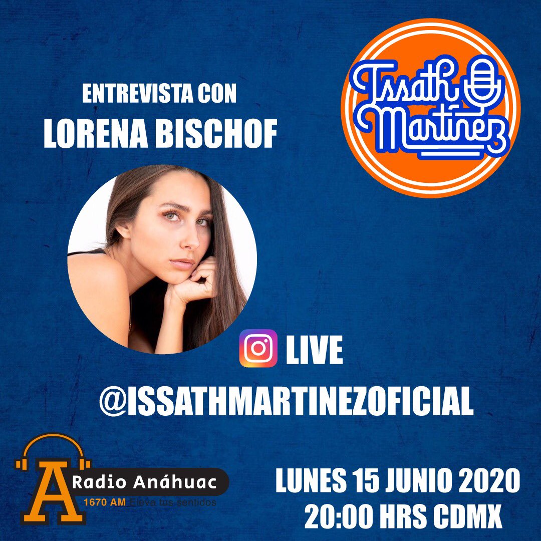 #Hoy tendremos en entrevista a la actriz #LorenaBischof en el programa <a href="/elgarage1670am/">El Garage 1670 AM</a> con <a href="/issathmartinez/">Issath Martínez</a> a través de IG Live ¡No te lo pierdas!