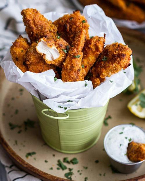 Black pepper chicken fingers