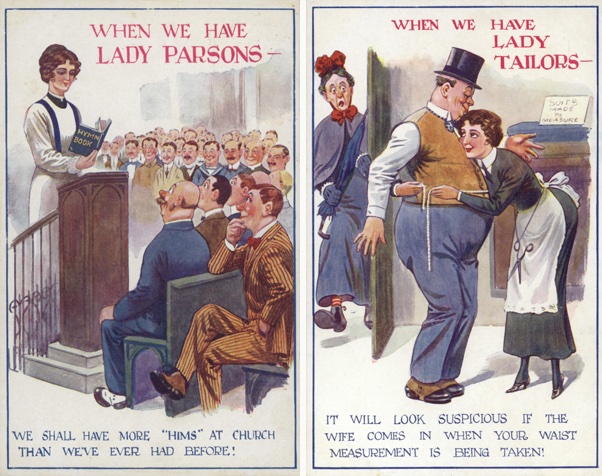 Another common trope found in anti-suffrage propaganda is the idea that women's suffrage will normalise sexual deviancy: lesbianism, adultery, 'loose' women. Women are depicted as sexual deviants to spread fear, and to delegitimise their claims to rights. 11/