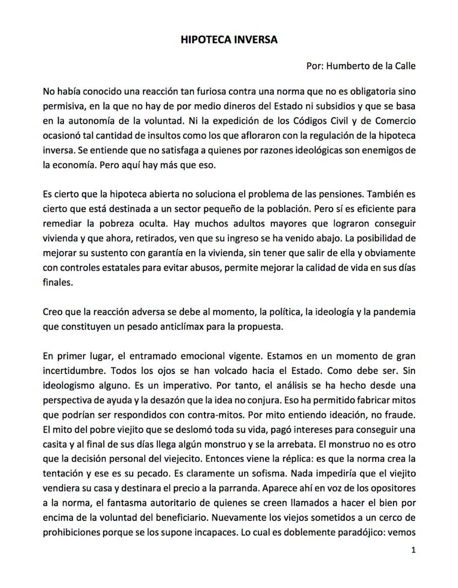 DeLaCalleHum's tweet image. Algunas reflexiones sobre la hipoteca inversa. Invitados a leer.