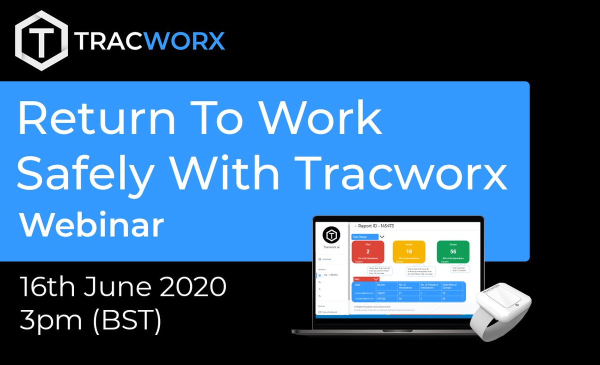 Tracworx's tweet image. A reminder that our webinar "Return To Work Safely With Tracworx" will be hosted tomorrow the 16th of June 2020, 3 pm (BST). Register with the following link - lnkd.in/ggqfqzR