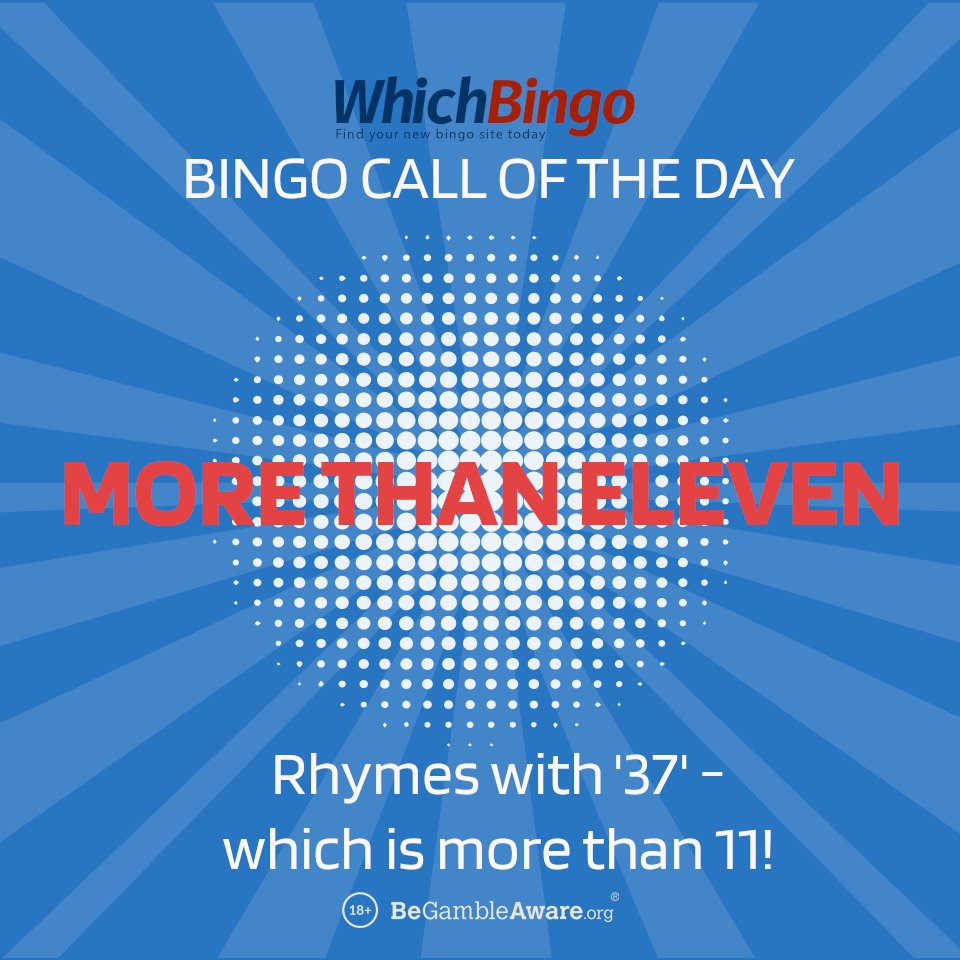 WhichBingoUK's tweet image. #DailyBingoCall time! What #number is #morethaneleven? Well, 37, of course! 🤣