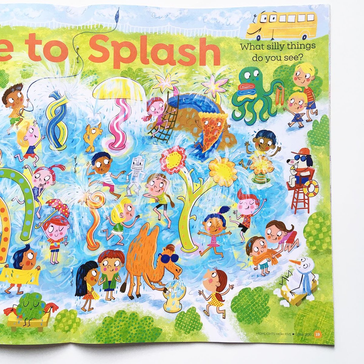 paulajbecker's tweet photo. Something fun I did for High Five magazine! π₯°#kidlitart #kidlitartist #kidlitillustration #childrensillustration #illustrator #kidsmagazineillustration #splashpark #thatssilly #paulabecker #paulajbecker #paulabecker #highlightsforchildren https://t.co/FqJjsC61Cr