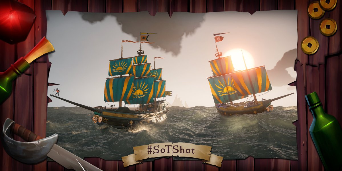 SeaOfThieves's tweet photo. #SoTShot Contest Theme: Golden Hour
Deadline: June 24th, 12pm BST/4am PDT
Prizes: 4 x Golden Hour Sails

Scene-seeking scoundrels can enter by sharing their snaps using #SoTShot and @SeaOfThieves.

📷 @Capt_Ballzonia https://t.co/NEQoSuoDsJ