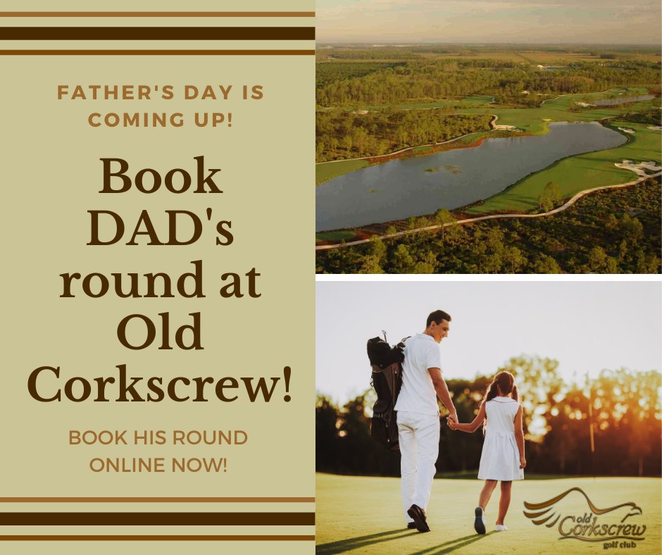 oldcorkscrew's tweet photo. Father's Day is almost here! Bring DAD to Old Corkscrew for a round this Father's Day! https://t.co/jXSSJMLrOE