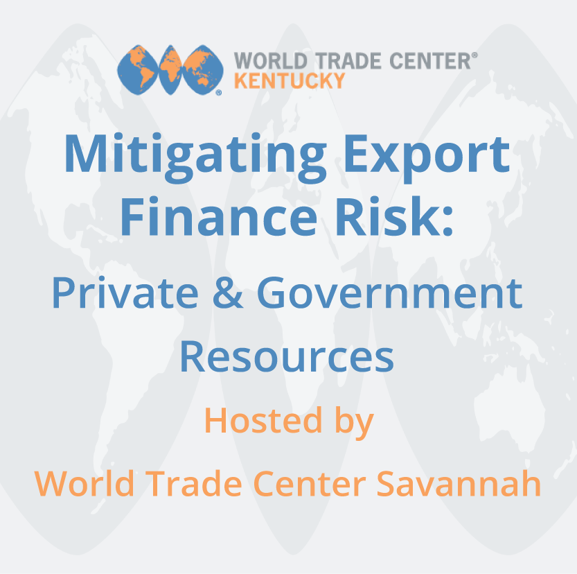worldtrade_ky's tweet photo. The webinar hosted by @WTCSav will assist in identifying payment methods and safeguards U.S. exports can use to be competitive in international markets while reducing risk. 

Join us TOMORROW!

Register here: https://t.co/YqXB1mLxW8

#WTCKY #WTCSAV https://t.co/BGM2dKzCQJ