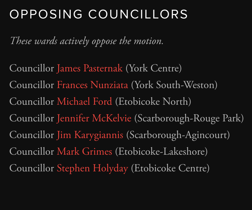 sharkdalelife's tweet photo. we need 10 more councillors to support matlow's motion to reduce the TPS budget by June 29. If you're in one of these wards it would make a big difference if you called your councillor and left a message. https://t.co/TC75moPYYm https://t.co/HCXA2elD0k