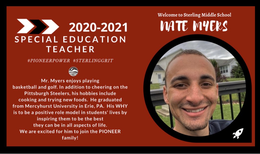 Welcome to Sterling Middle School, Mr. Myers! #inclusivemindset