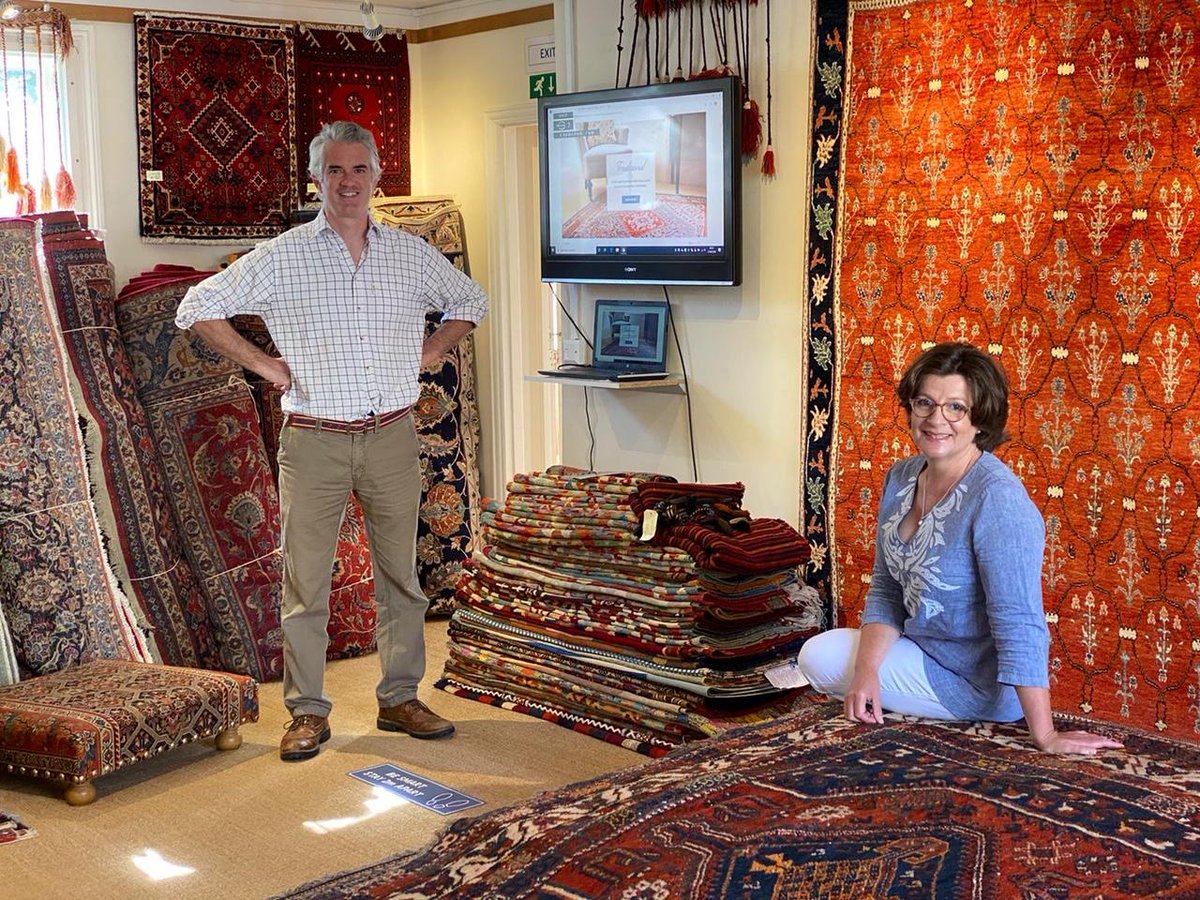 rugcarpetstudio's tweet photo. We were delighted to have James Cartlidge, our local MP, at the reopening of our studio this morning.  It was a pleasure to show him our beautiful stock and the safety measures we have implemented to keep our customers and staff safe.

#openforbusiness #rugs #visitlongmelford https://t.co/WTB72JFHxw