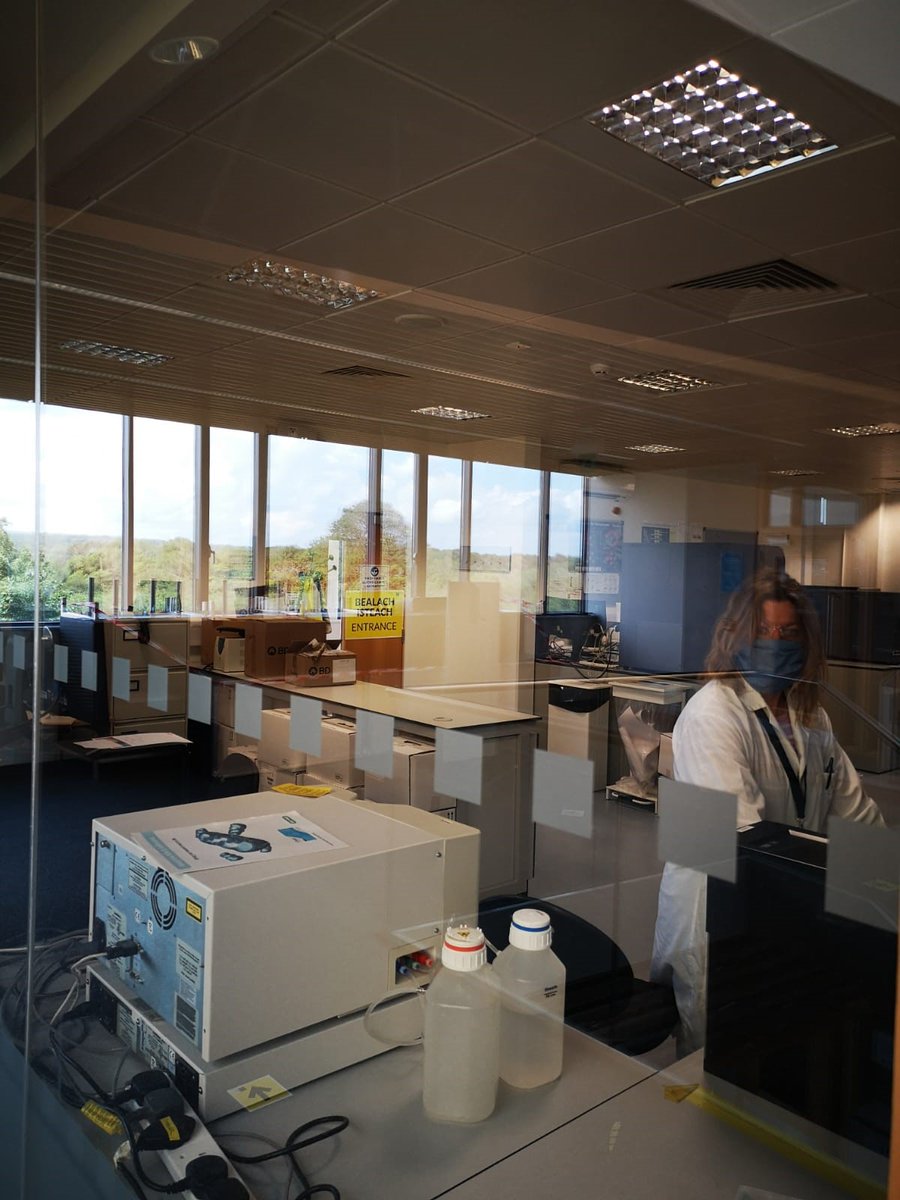 Week 2 at the Biomedical Sciences Building, National University of Ireland Galway, <a href="/NuiFlow/">Flow Cytometry NUI Galway</a>, Dr. Shirley Hanley completes equipment calibrations and QC to enable @ResearchatNUIG to safely use the core facility again.
#NUIGalwayresponds, #research #COVID19