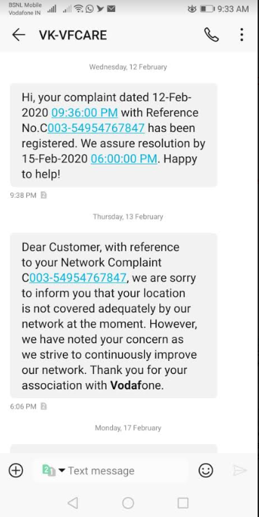 ArindamRoy10's tweet photo. #Pathetic service from @Vodafoneidea.#PoorCovearge # #PoorvoiceQuality.No #Resolution since #oneyear even after #complaint several times. https://t.co/bzqxXcbZtJ